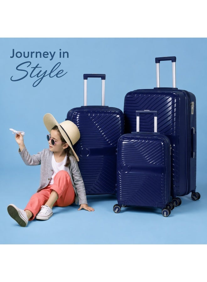 3-Piece Luggage Set, Durable Polypropylene Construction, Lightweight and Impact-Resistant Travel Suitcases, Spinner Wheels - Image 1