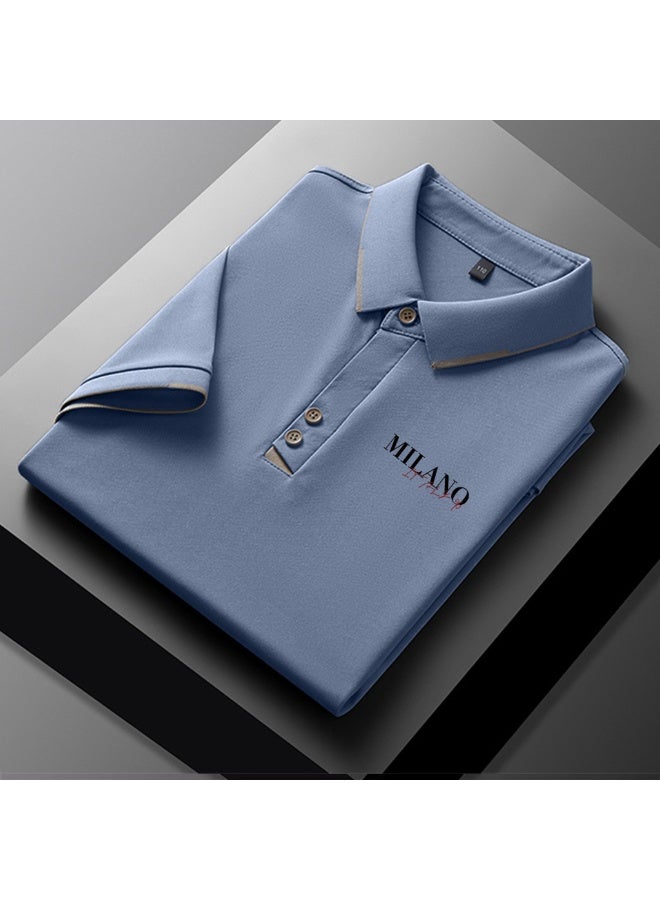 High-end men’s new collection, premium casual/business/team wear, leisure-style letter print polo shirt.