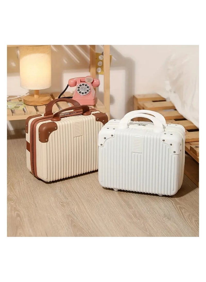 globalstar Globalstar Mini Makeup Suitcase - Beige Waterproof Travel Case with Elastic Band  - Image 5