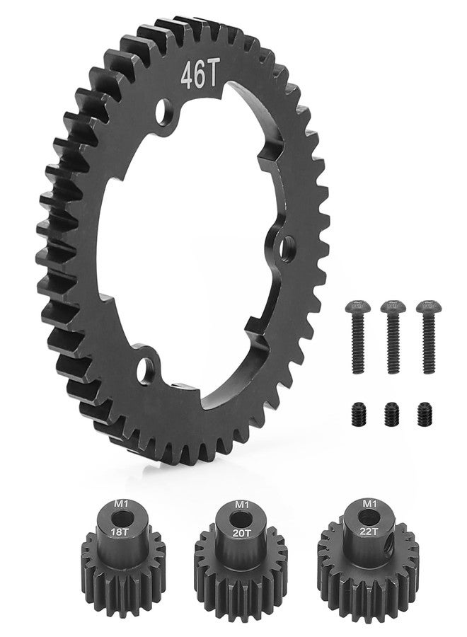 daitoku 46T 1 Mod Hardened Steel Spur Gear with 18T 20T 22T Motor Pinion Gear Compatible with Traxxas 1/10 Maxx 1/5 X-Maxx 1/10 E-REVO 2.0 VXL 1/7 XO-1 - Image 1