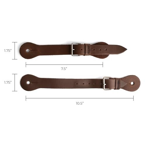 Hide & Drink, Sturdy Durable Leather Single Spur Straps (2 Pieces), Cowboy Outfit Boots, Rodeo, Western, Equipment, Classic Vintage Style, Handmade (Bourbon Brown) - Image 5