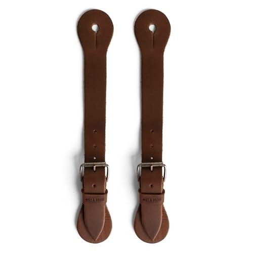 Hide & Drink, Sturdy Durable Leather Single Spur Straps (2 Pieces), Cowboy Outfit Boots, Rodeo, Western, Equipment, Classic Vintage Style, Handmade (Bourbon Brown) - Image 1