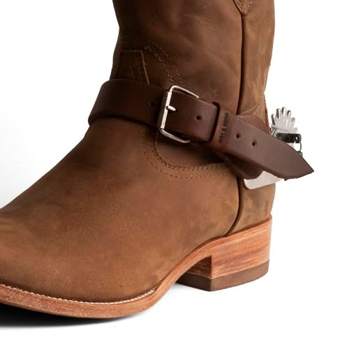 Hide & Drink, Sturdy Durable Leather Single Spur Straps (2 Pieces), Cowboy Outfit Boots, Rodeo, Western, Equipment, Classic Vintage Style, Handmade (Bourbon Brown) - Image 2