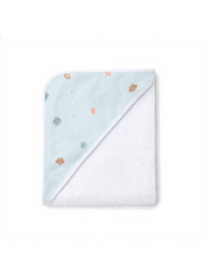 Hummingbird Premium Hooded Baby Towel – Ultra-Soft Absorbent Bath Towel with Hood for Newborn & Toddler, Planet Design - Image 3