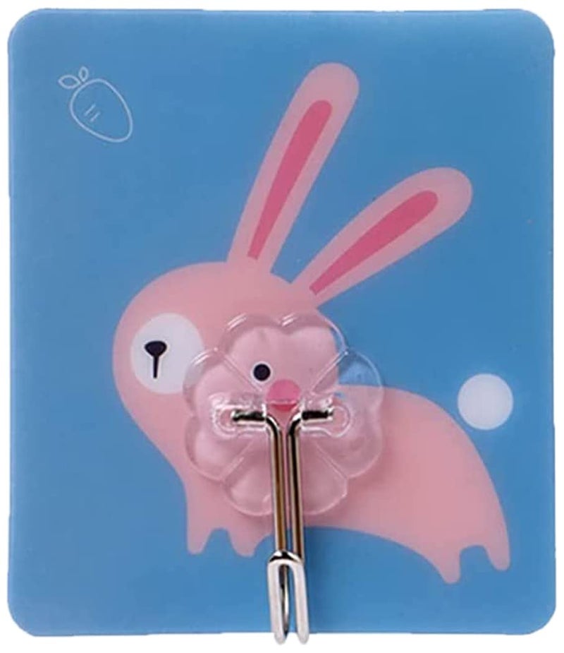 LIPSA ENTERPRISE LIPSA ENTERPRISE 12 Pcs Self Adhesive Wall Hooks Heavy Duty Sticky Hooks for Hanging Waterproof Transparent Adhesive Hooks for Wall Wall Hangers for Hanging Cute Cartoon Design Hook 