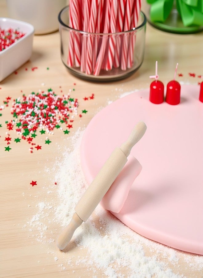 Qintreesify Wooden Mini Rolling Pin Baking Small Dough Rolling Pins for Fondant Pastry Pizza Crafting and Imaginative Play for Christmas Presents Mini Rolling Pin Rolling Pins Kitchen and Dining(6 Inch) - Image 2