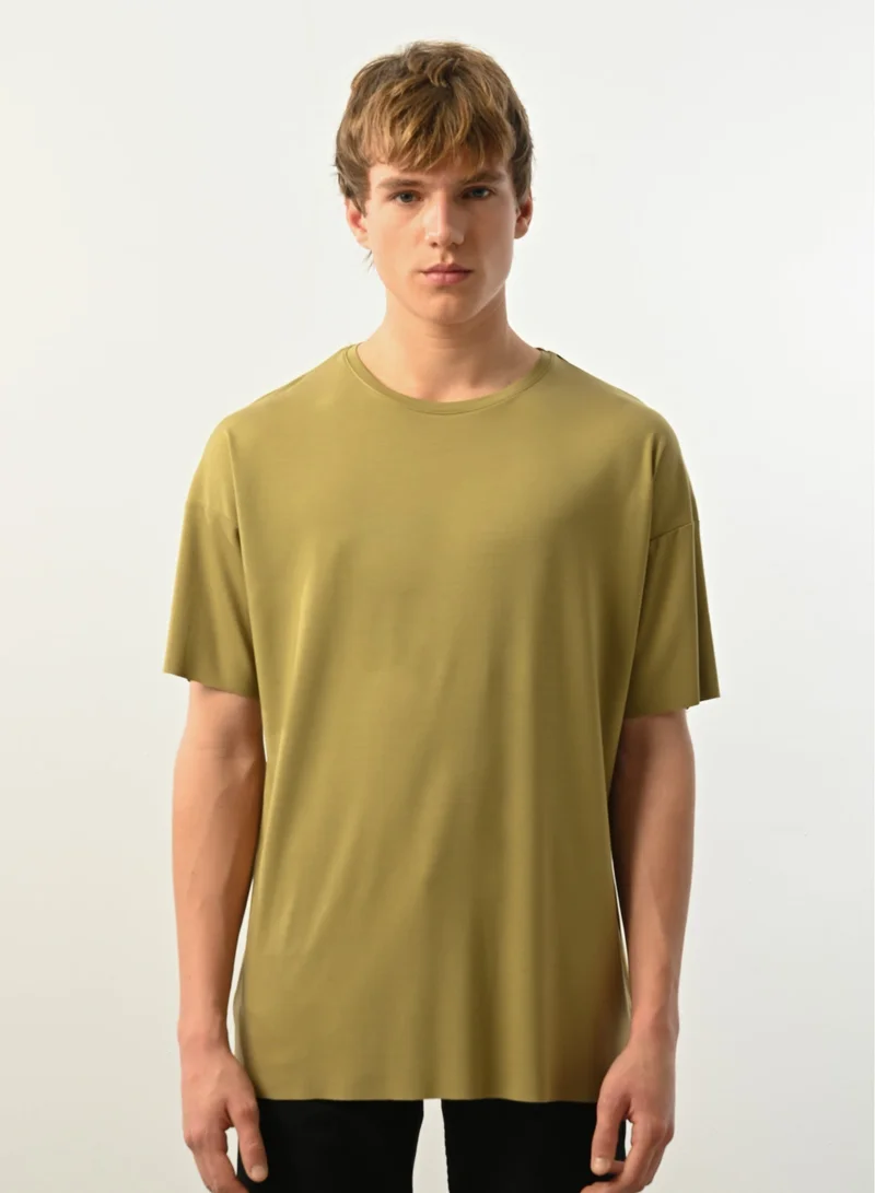 Marrakech Short Sleeves Round Neck T-Shirt for Men – Olive Green