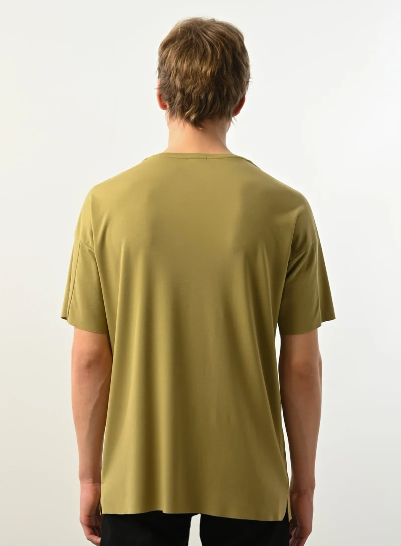 Marrakech Short Sleeves Round Neck T-Shirt for Men – Olive Green