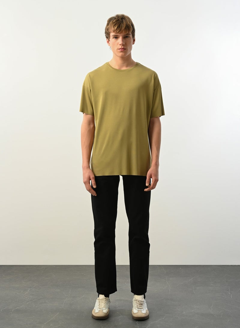 Marrakech Short Sleeves Round Neck T-Shirt for Men – Olive Green - Image 3