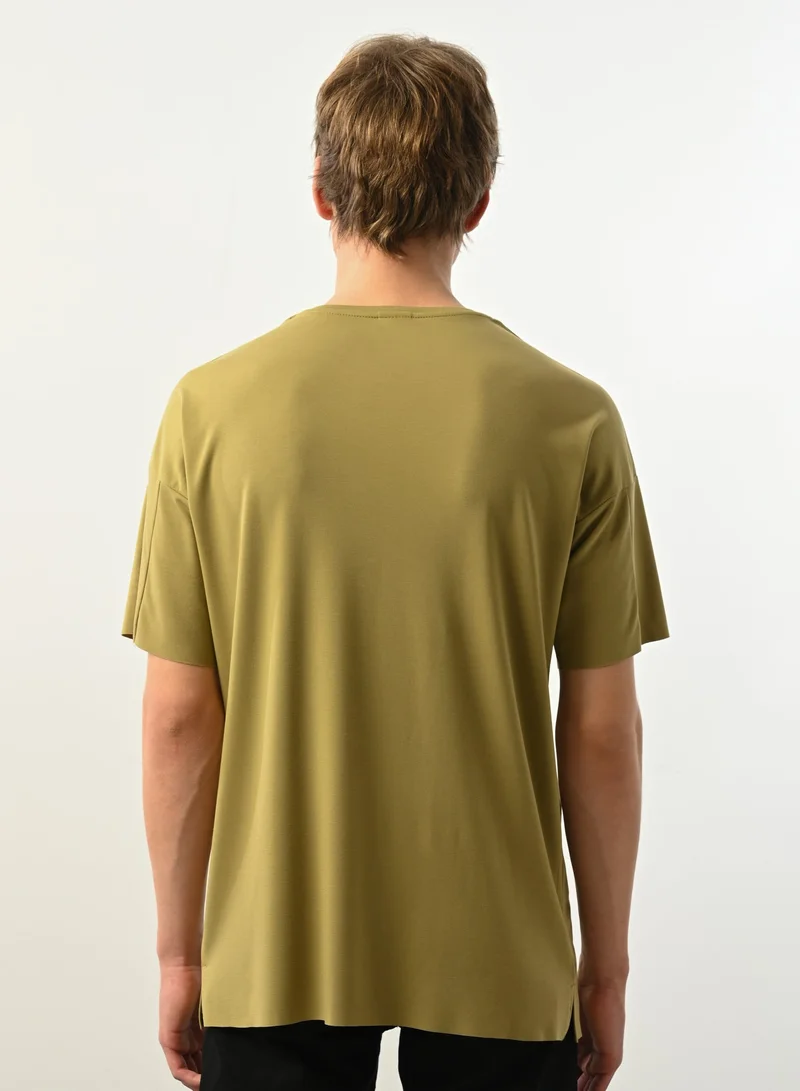 Marrakech Short Sleeves Round Neck T-Shirt for Men – Olive Green