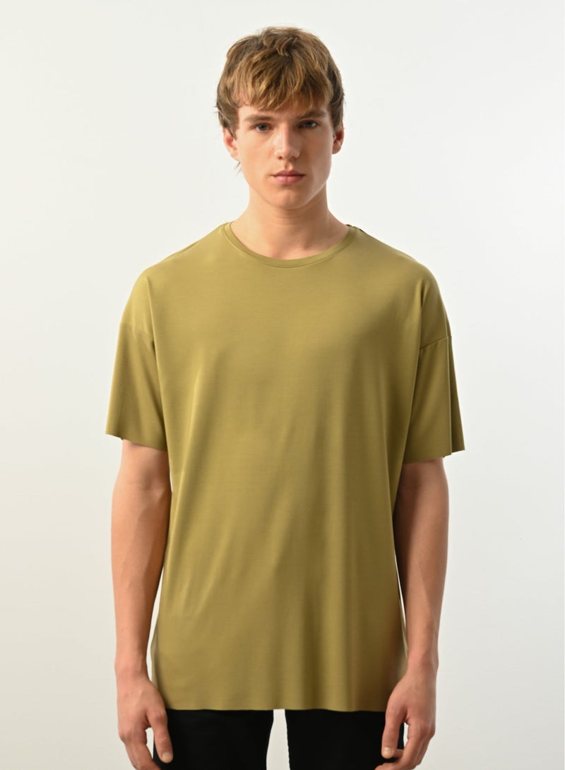 Marrakech Short Sleeves Round Neck T-Shirt for Men – Olive Green - Image 1