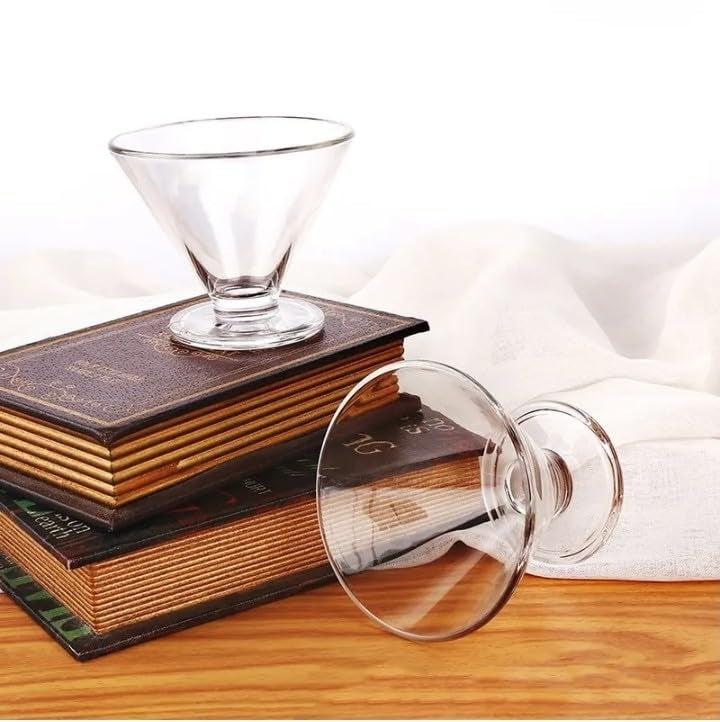FROWWY 6 Pack Glass Dessert Bowls Clear Footed Dessert Cups Glass Ice Cream BowlPerfect for Serving Sweet and Savory Delights - Image 2