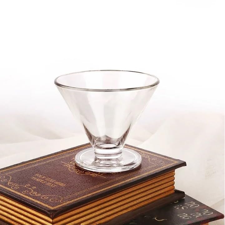 FROWWY 6 Pack Glass Dessert Bowls Clear Footed Dessert Cups Glass Ice Cream BowlPerfect for Serving Sweet and Savory Delights - Image 3