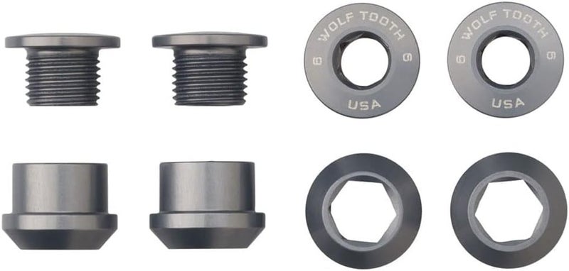 Set of 4 Chainring Bolts+Nuts for Single-Ring (1X) Drivetrains