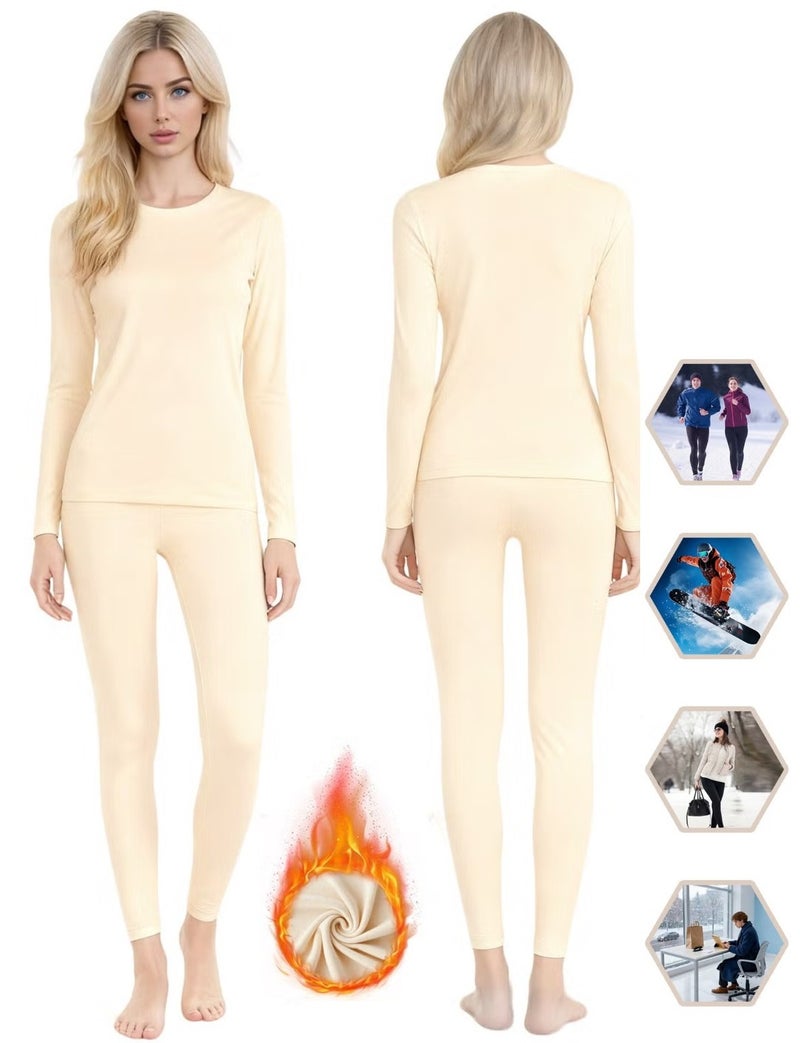 RATSAW Women Thick Thermal Underwear Set Ladies Long Johns Thermal Set Fleece Lined Premium Soft Thermal Underwear - Image 1