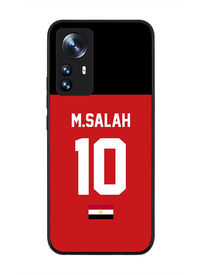 Stylizedd Rugged Black edge case for Xiaomi 12 Pro Slim fit Soft Case Flexible Rubber Edges Anti Drop TPU Gel Thin Cover - Football Team - Egypt Player Name - M.Salah - Image 1