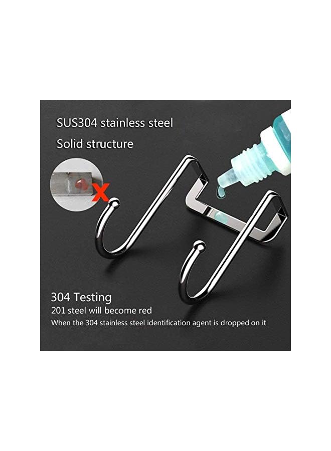 PROMASS 4 Pack Over Cabinet Drawer Double Hooks 304 Stainless Steel Multiple Use Narrow Door Hook for Kitchen, Bathroom, Drawer, Cabinet Door to Hang Bags, Towels, Coat More - Image 3