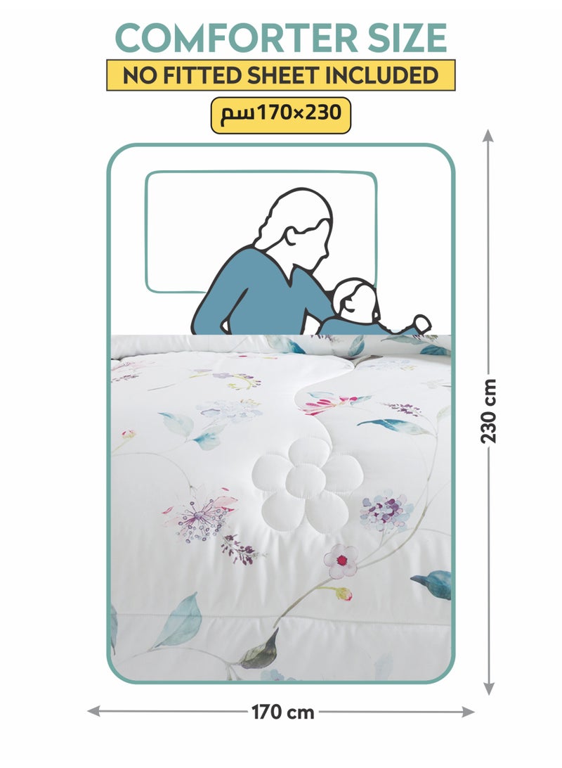 Donetella Bedding Comforter Set, twin Size 170x230 cm - 2-Pcs Digital Print Quilted Bed Set, Microfiber Fabric - 1 Comforter, 1 Pillow Shams. - Image 3