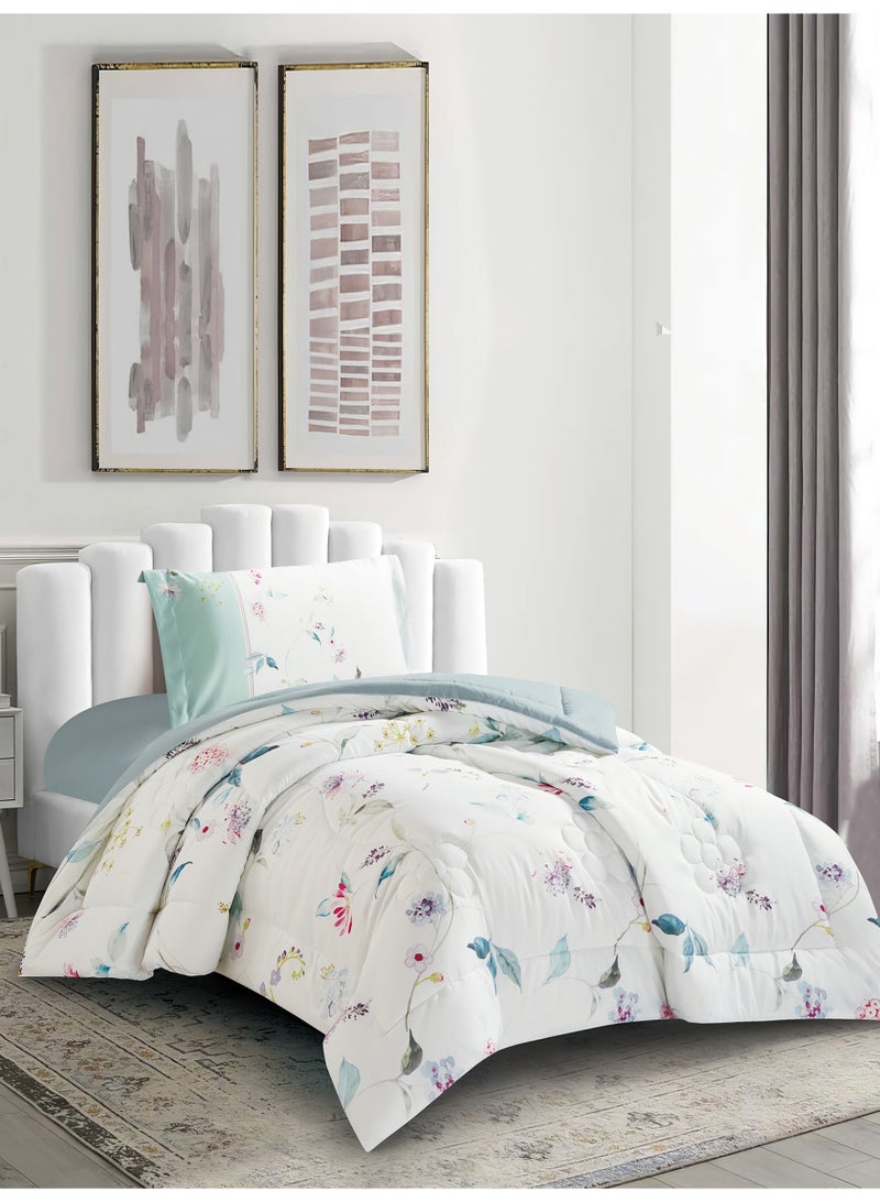 Donetella Bedding Comforter Set, twin Size 170x230 cm - 2-Pcs Digital Print Quilted Bed Set, Microfiber Fabric - 1 Comforter, 1 Pillow Shams. - Image 2