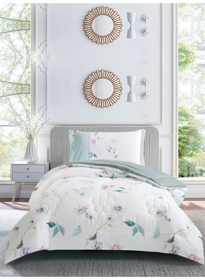 Donetella Bedding Comforter Set, twin Size 170x230 cm - 2-Pcs Digital Print Quilted Bed Set, Microfiber Fabric - 1 Comforter, 1 Pillow Shams.