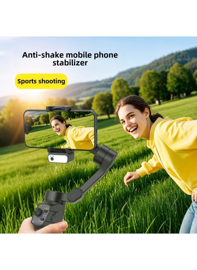 Generic - L9Lite Classic Mobile Phone Tripod Head Three-axis Stabilizer Selfie Stick Face Automatic Follow-up Handheld Tripod Head-Color:L9lite+ai Module - Image 1