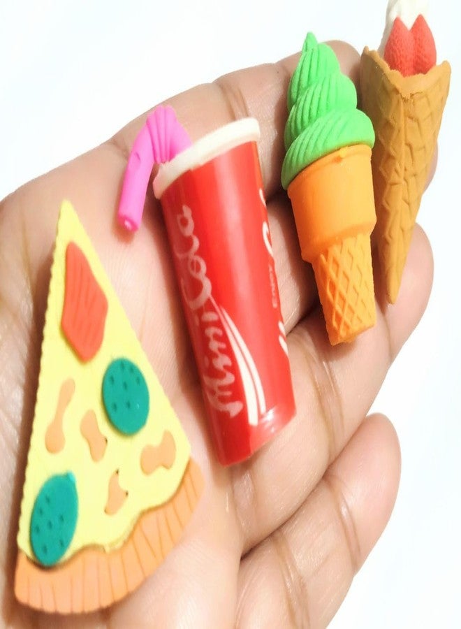 BRIKSHI Fruit Fast Food & Ice-Cream Theme Erasers Set for Kids Eraser Set for Return Gift Stationary Set for Kids Rubber Eraser for Kids Stationary Set for Kids (8 Eraser) Set of 2(combo1/8pcs) - Image 3
