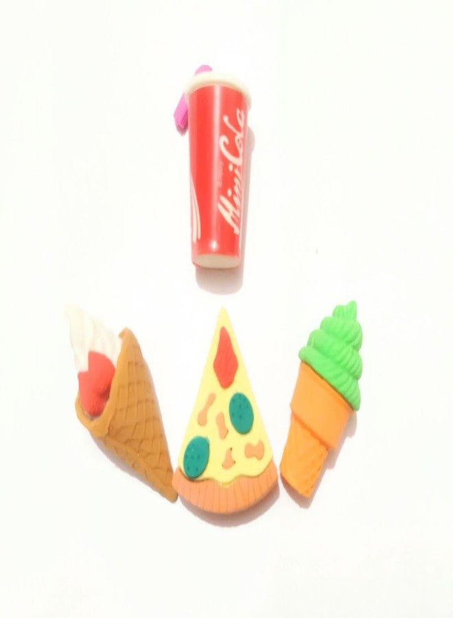 BRIKSHI Fruit Fast Food & Ice-Cream Theme Erasers Set for Kids Eraser Set for Return Gift Stationary Set for Kids Rubber Eraser for Kids Stationary Set for Kids (8 Eraser) Set of 2(combo1/8pcs) - Image 2
