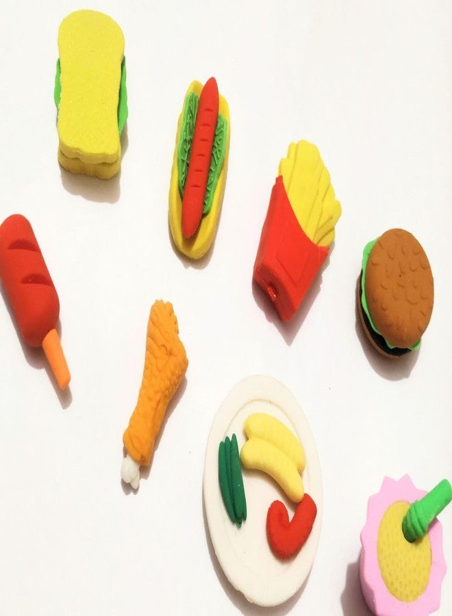 BRIKSHI Fruit Fast Food & Ice-Cream Theme Erasers Set for Kids Eraser Set for Return Gift Stationary Set for Kids Rubber Eraser for Kids Stationary Set for Kids (8 Eraser) Set of 2(combo1/8pcs) - Image 5