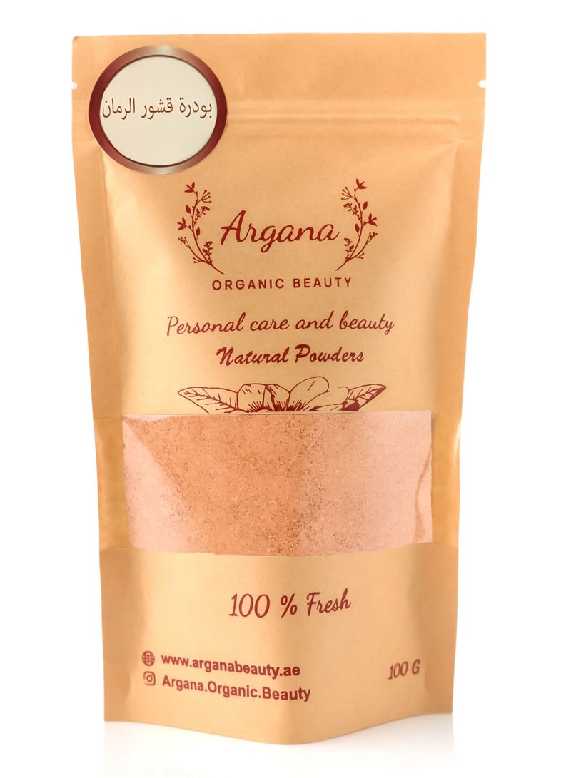 Argana Organic Beauty  Argana Beauty Pomegranate Peels Powder An Aging Hero Help detoxify the skin Speeds Up Cell Regeneration Has An Antimicrobial Effect & Rich Source Of Vitamin C - Premium Quality 100G  - Image 1