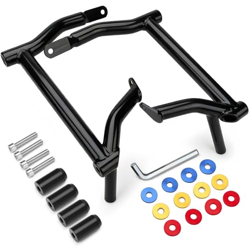 kekykm Saddlebag Guard Crash Bar Bracket compatible with Harley Davidson Touring Street Glide Road Glide Road King Electra Glide Ultra Limited CVO Black Tip Over Bar 2009-2025 - Image 1
