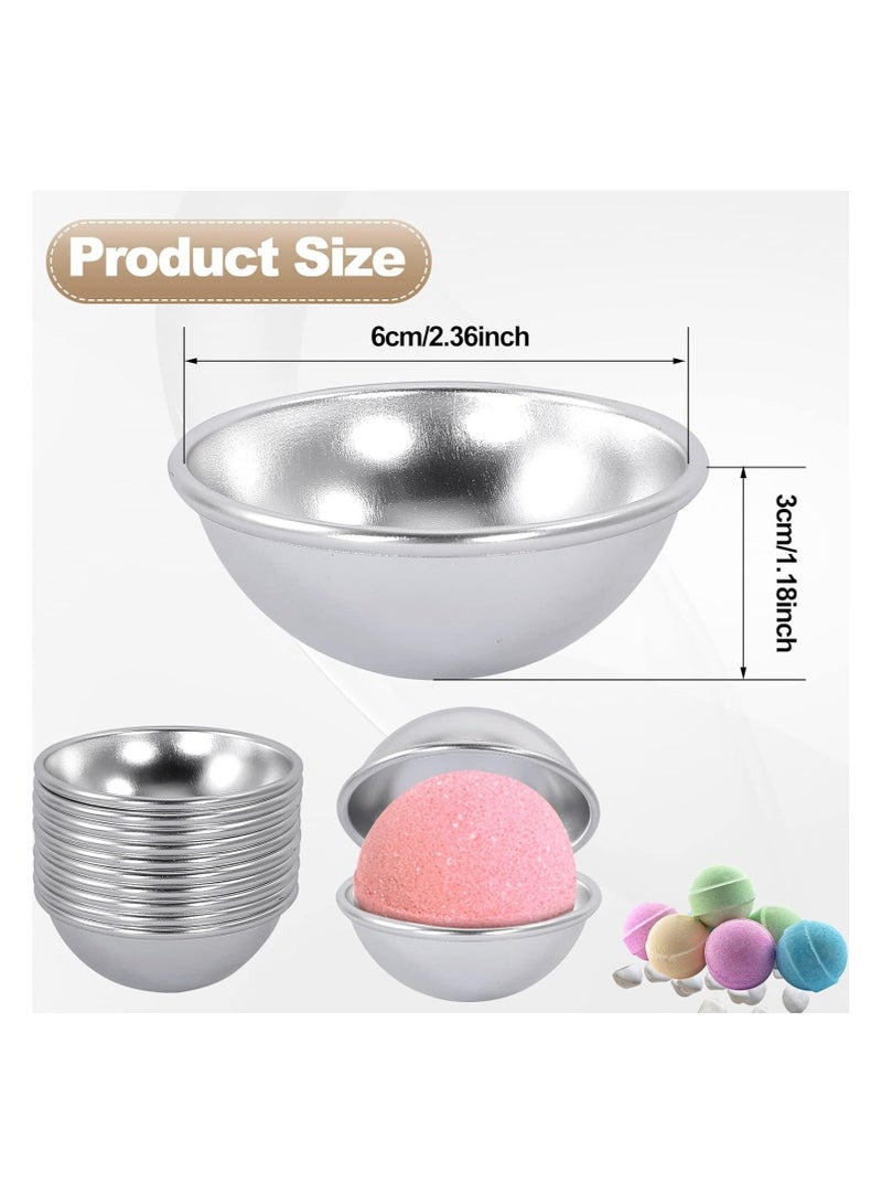 12 Pieces Bath Bomb Mold,6 Set Metal Bath Bomb Molds, Aluminum Alloy Semicircle Mold Tool for Crafting Your Own Fizzles Handmade SPA,Bath Bombs Press for DIY Making Supplies, 5.6 * 2.6cm  - Image 2