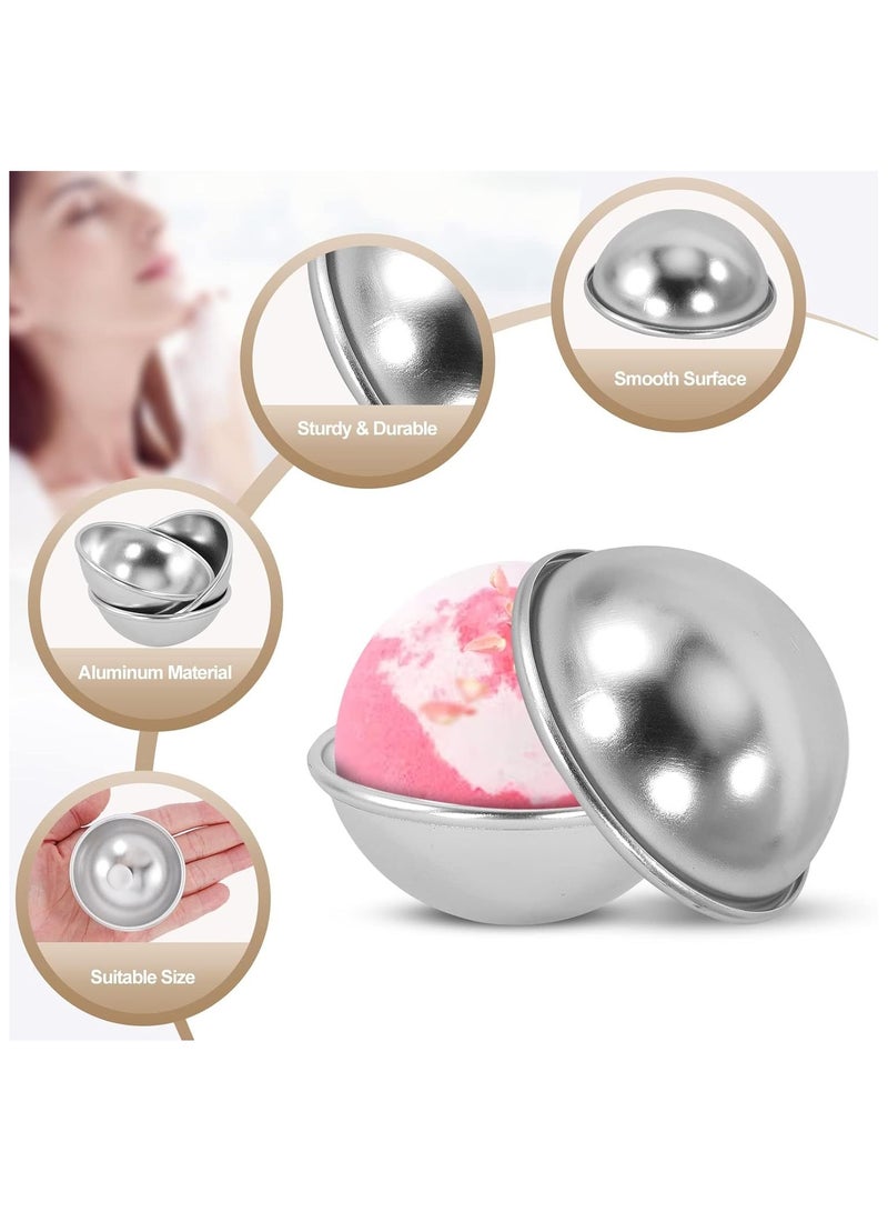 12 Pieces Bath Bomb Mold,6 Set Metal Bath Bomb Molds, Aluminum Alloy Semicircle Mold Tool for Crafting Your Own Fizzles Handmade SPA,Bath Bombs Press for DIY Making Supplies, 5.6 * 2.6cm  - Image 3