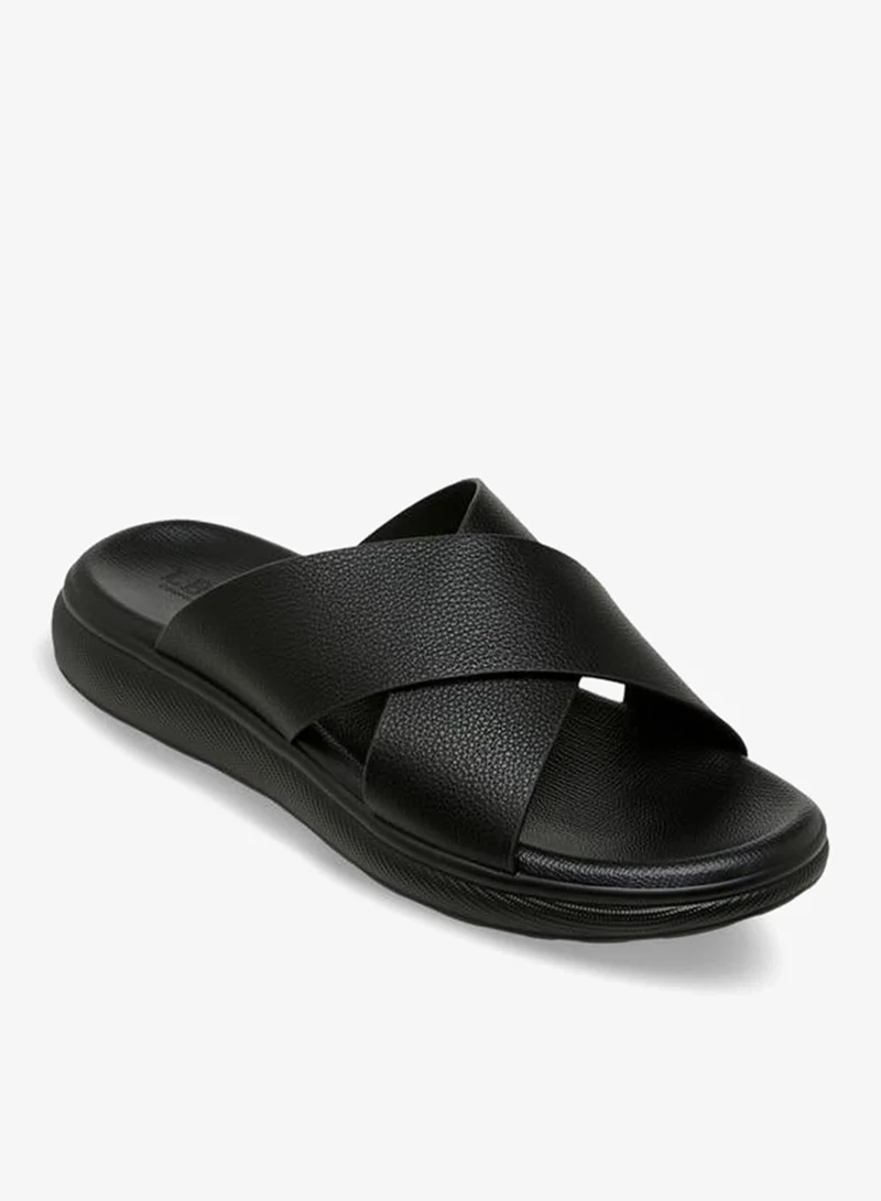 LBL by Shoexpress Men Solid Cross Strap Sandals