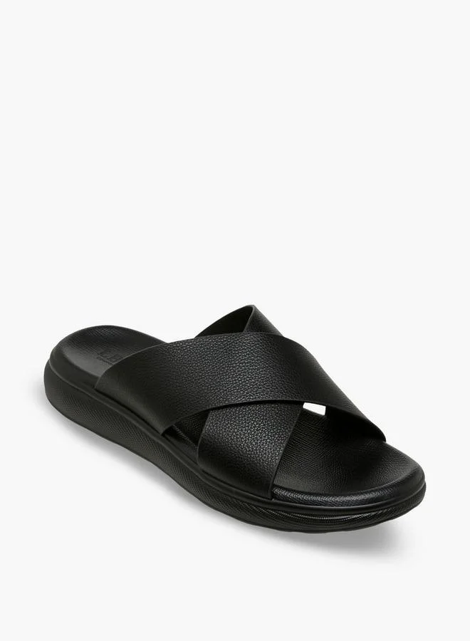 LBL by Shoexpress Men Solid Cross Strap Sandals