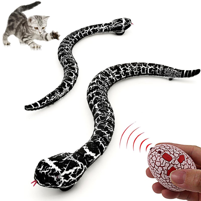 Tipmant RC Snake IR Remote Control Crawlers Fake Realistic Animals Vehicle Scary Prank Toys Kids Halloween Christmas Birthday Gifts Black - Image 3