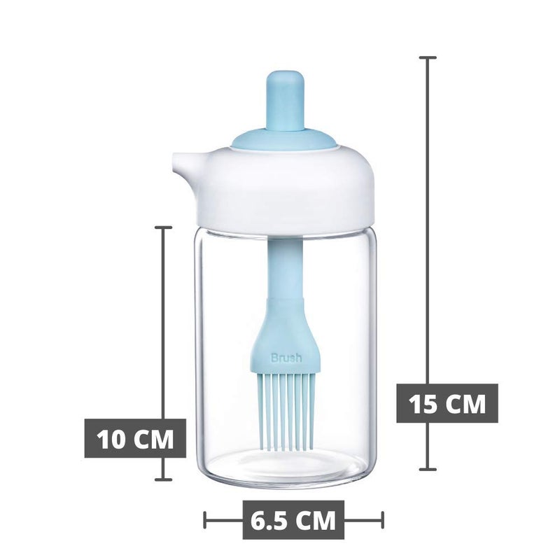 Femora Borosilicate Glass Oil Sprayer For Cooking Oil Bottle 200 ML Pack of 1 Blue - Image 3