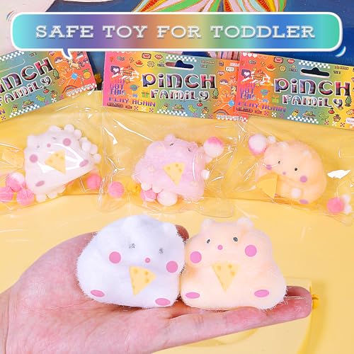 FauKait 3pcs Squishy Hamster Squeeze Toys,3 inch Cute Soft Hamster Squishy Toys,Stress Relief Squishies for Kids Party Favors, Pinch Family, Fidget Toys Suitable Adults Kids Big - Image 2