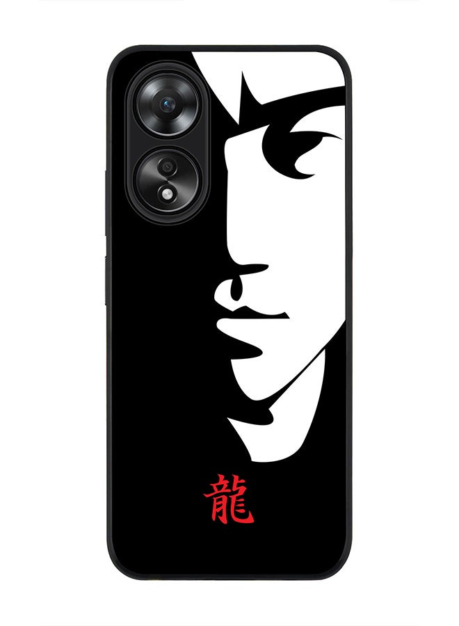 Stylizedd Rugged Black edge case for Oppo A58 4G, Slim fit Soft Case Flexible Rubber Edges Anti Drop TPU Gel Thin Cover- Tibute-Bruce Lee (Black) - Image 1