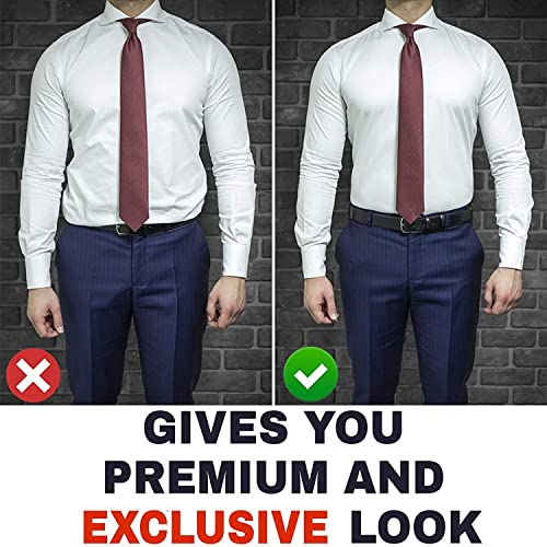 ANEMONE Advanced Tucker Shirt Stay Tuck in Adjustable Belt For Men And Women | Formal, Garter Elastic Strecheable Belt (Black) - Image 3