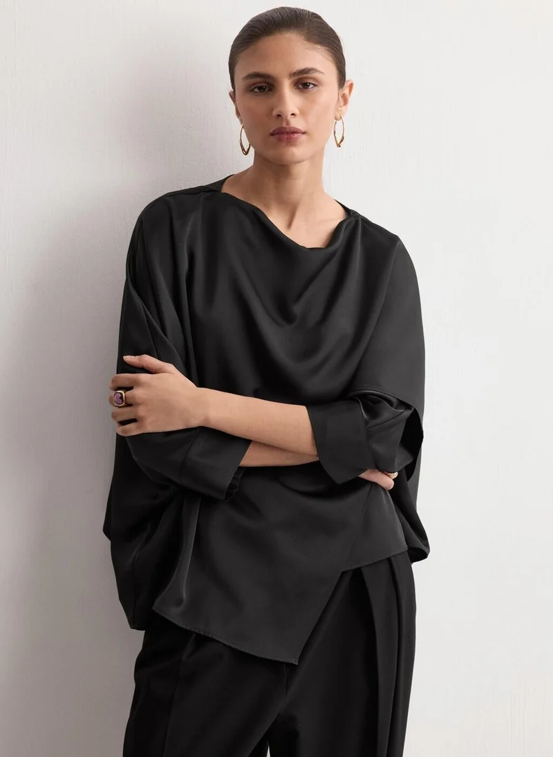 مانجو Ruched satin blouse