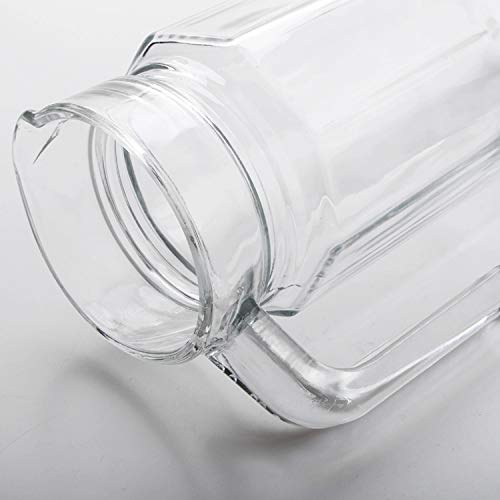 FIMBRIA 1100 ml Set of 2 pcs2Glass jug Pitcher with lid iced Tea Pitcher Water jug hot Cold Water ice Tea Milk and Juice Beverage Carafes 11 LTR - Image 5