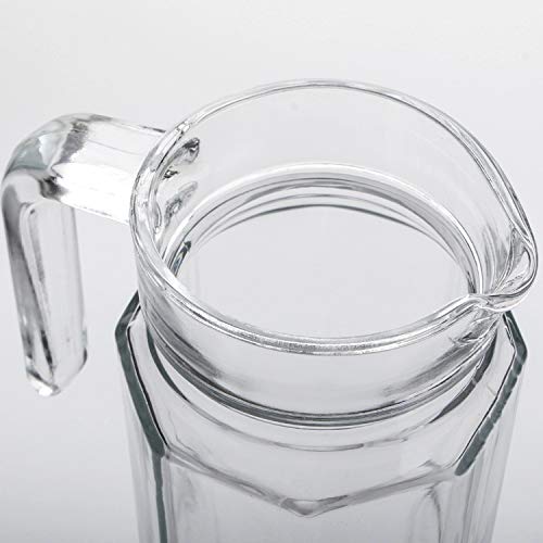 FIMBRIA 1100 ml Set of 2 pcs2Glass jug Pitcher with lid iced Tea Pitcher Water jug hot Cold Water ice Tea Milk and Juice Beverage Carafes 11 LTR - Image 4