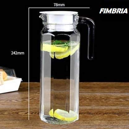 FIMBRIA 1100 ml Set of 2 pcs2Glass jug Pitcher with lid iced Tea Pitcher Water jug hot Cold Water ice Tea Milk and Juice Beverage Carafes 11 LTR - Image 2