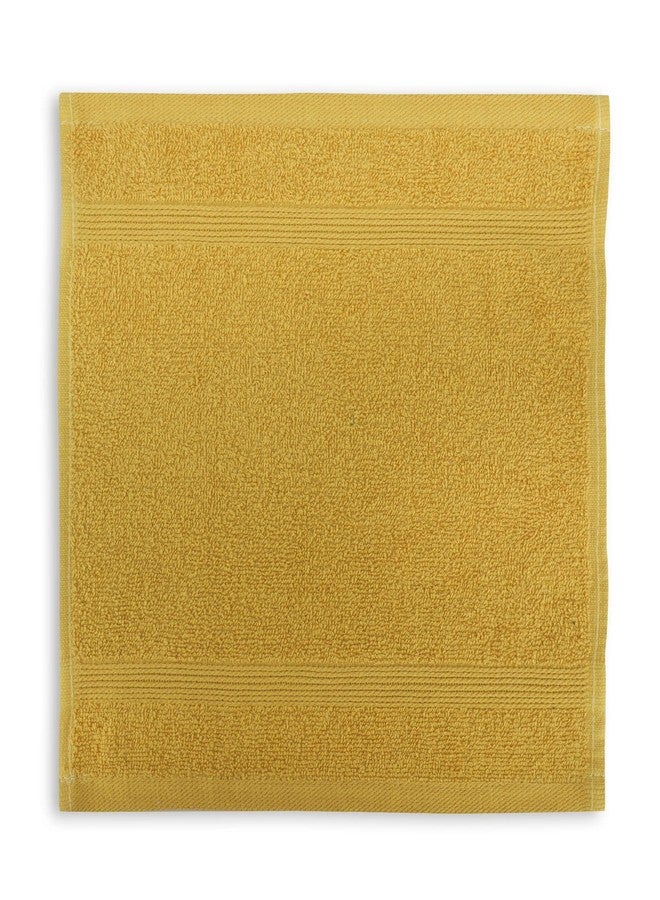 LUSH & BEYOND Face Towel Set of 4, 100% Cotton Towel for Men & Women 500 GSM Towel(Size 12X12 inches) (Mustard) - Image 3