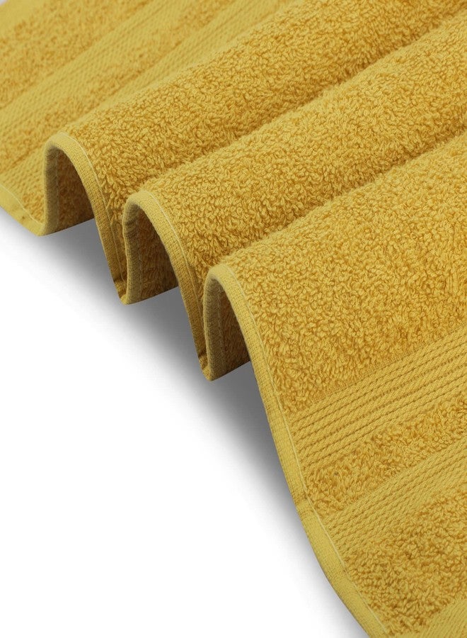 LUSH & BEYOND Face Towel Set of 4, 100% Cotton Towel for Men & Women 500 GSM Towel(Size 12X12 inches) (Mustard) - Image 5