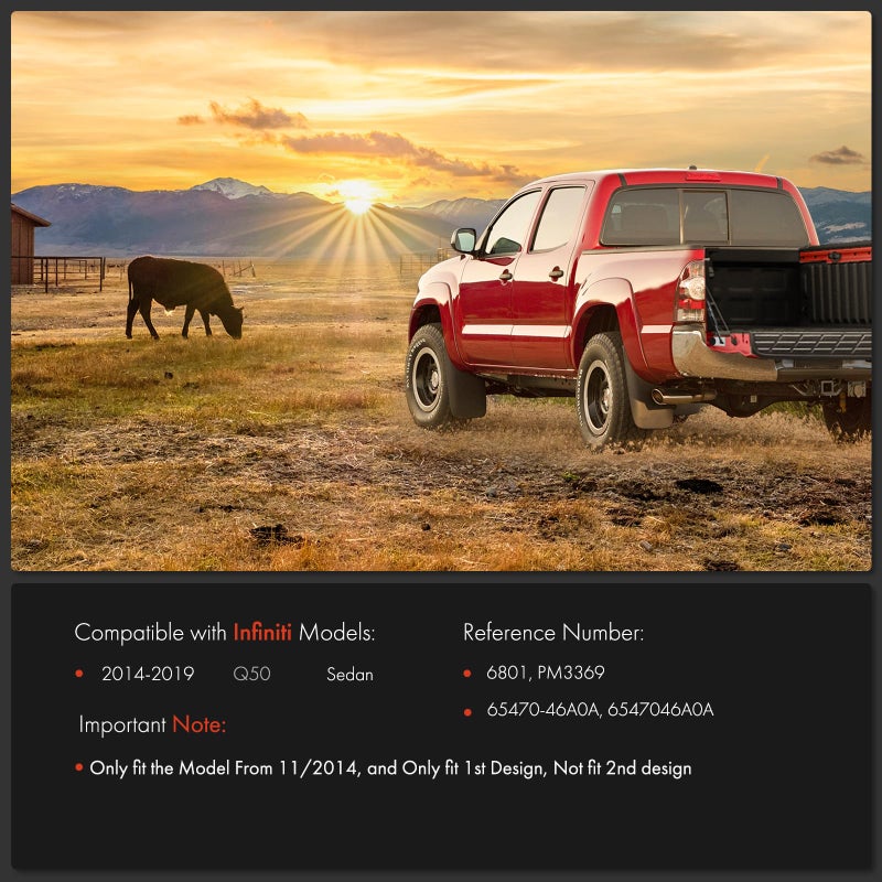 A-Premium Front Hood Lift Supports Compatible with Infiniti Q50 2014-2019 from 11/2014, 1st Design Sedan 2-PC - Image 2