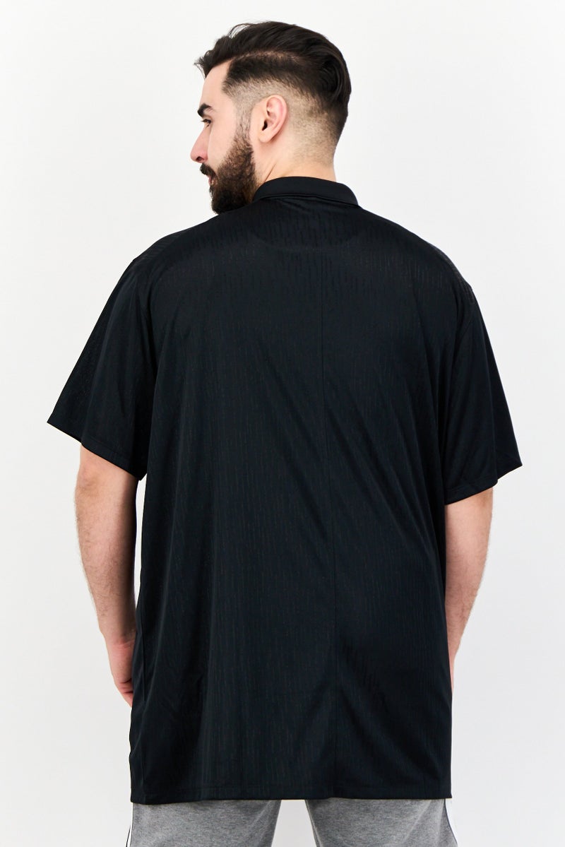 Nike تي شيرت بولو قصير الأكمام للرجال بتقنية دري-فيت، أسود - Image 3