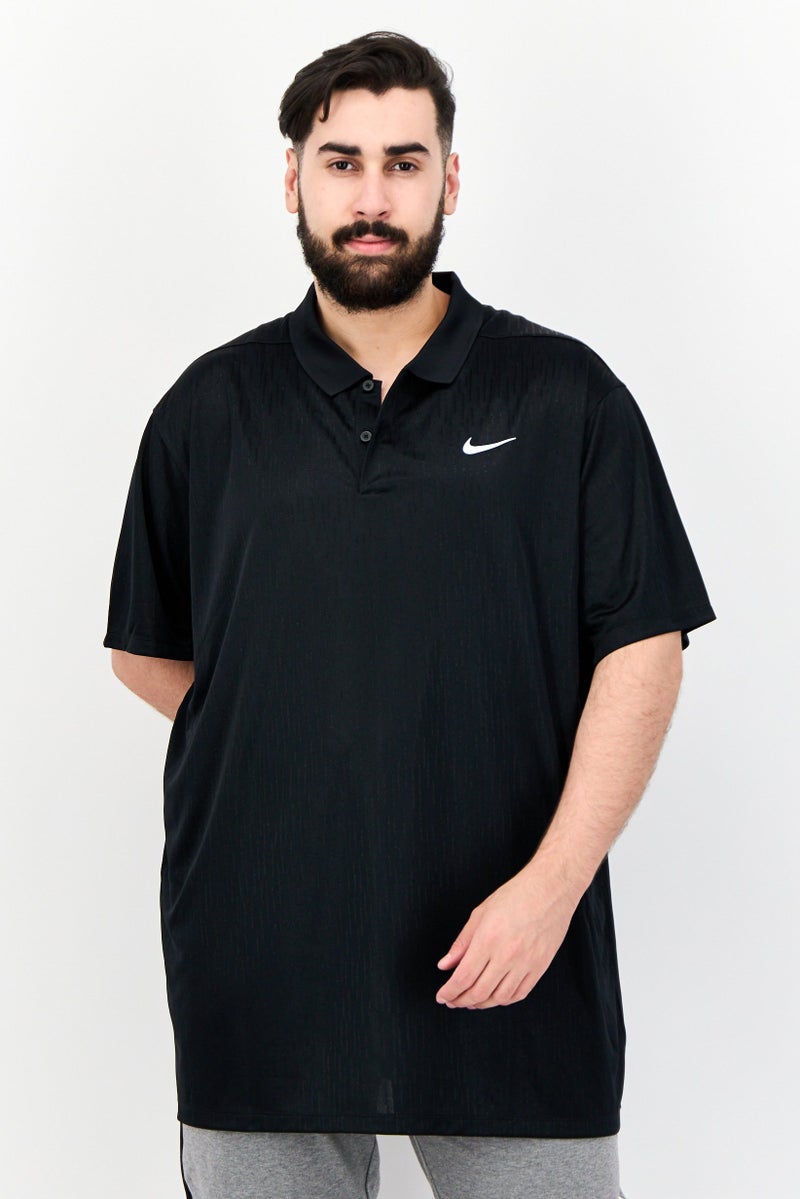 Nike تي شيرت بولو قصير الأكمام للرجال بتقنية دري-فيت، أسود - Image 1