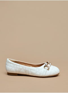 MISSY Girls Chainlink Accented Slip-On Ballerina Shoes  - Image 1
