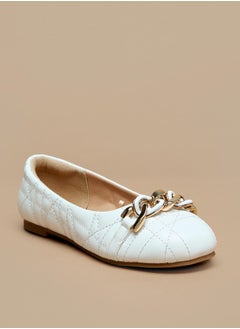 MISSY Girls Chainlink Accented Slip-On Ballerina Shoes  - Image 2